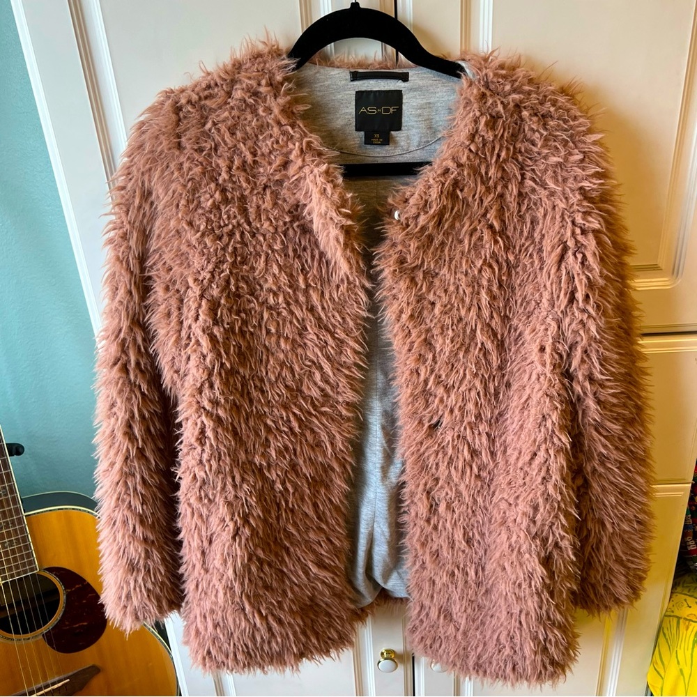 Fuzzy Pink Brown Jacket